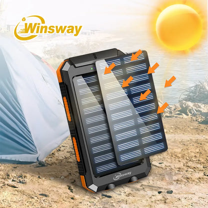 10000Mah Solar Portable Charger Power Bank, Dual USB Output Port Phone Charger for Iphone Android Devices, Waterproof External Battery Pack with Flashlight, Compass & Carabiner, Smartphone Charging Accessories Ofertas Black Friday 40000 Mah