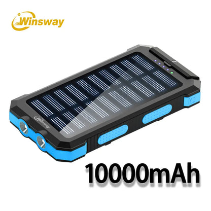 10000Mah Solar Portable Charger Power Bank, Dual USB Output Port Phone Charger for Iphone Android Devices, Waterproof External Battery Pack with Flashlight, Compass & Carabiner, Smartphone Charging Accessories Ofertas Black Friday 40000 Mah